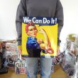 画像5: ブリキ看板 We can do it! エンボスメタルプレート アンティーク ガレージ イエロー 女性 ロゴ　目立つ プレート 壁飾り 正規ライセンス品 アメリカン 雑貨 インテリア おしゃれ 可愛い サーファー カフェ 店舗 (5)