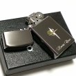 画像5: ZIPPO スリム ジッポ ライター ハート クロス ラバーズ 彫刻 ブラックニッケル ゴールド　金差し 可愛い 女性 メンズ レディース (5)