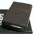 画像3: ZIPPO ライター 革巻き ダークブラウン ジッポ ロゴデザイン レザー シンプル 本牛革 濃茶 かっこいい 皮 メンズ 渋い ギフト プレゼント (3)