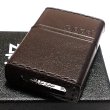 画像4: ZIPPO ライター 本革巻き ジッポ ロゴ ブラウン レザー 茶 シンプル 牛革 かっこいい メンズ ギフト プレゼント (4)