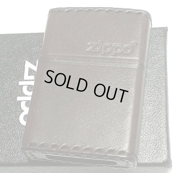 画像1: ZIPPO ライター 本革巻き ジッポ ロゴ ブラウン レザー 茶 シンプル 牛革 かっこいい メンズ ギフト プレゼント (1)