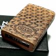 画像4: ZIPPO ライター 革巻き ジッポ バスケットスタンプ 4面彫刻 おしゃれ カオス Leather Works 牛本革 ハンドメイド かっこいい 皮 メンズ ブランド プレゼント (4)