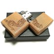 画像5: ZIPPO ライター 革巻き ジッポ 唐草 3面彫刻 おしゃれ カオス Leather Works 牛本革 ハンドメイド かっこいい 皮 メンズ ブランド ギフト (5)