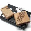 画像5: ZIPPO ライター 革巻き ジッポ おしゃれ カオス フェザー 羽 Leather Works 牛本革 ハンドメイド 彫刻 かっこいい 皮 メンズ ブランド ギフト (5)