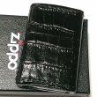 画像2: ZIPPO 革巻き ライター ジッポ クロコダイル型押し ブラック 全面 本皮 かっこいい 黒 おしゃれ メンズ ジッポー 高級 ギフト プレゼント (2)