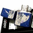 画像4: ZIPPO ライター DOLPHIN×PLANET ジッポ 天然シェル イオンブルー 地球 イルカ 銀差し 青 可愛い メンズ おしゃれ 美しい プレゼント レディース ギフト (4)