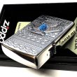 画像5: ZIPPO サンダーバード 御守り ジッポ ライター 青 エッチング彫刻 ブルーターコイズ シルバーイブシ 珍しい お守り メンズ ギフト プレゼント (5)