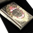 画像4: ZIPPO アーマー バタフライ ローズ 限定 重厚 ジッポ ライター シリアルNo入り 両面加工 シルバー バラ レッド 貝貼り おしゃれ 赤 蝶々 ギフト プレゼント 薔薇 蝶 メンズ レディース (4)