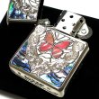 画像5: ZIPPO アーマー バタフライ ローズ 限定 重厚 ジッポ ライター シリアルNo入り 両面加工 シルバー バラ レッド 貝貼り おしゃれ 赤 蝶々 ギフト プレゼント 薔薇 蝶 メンズ レディース (5)