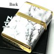 画像3: ZIPPO ライター ロゴ ジッポー ゴールド ホワイト 金タンク 4面加工 大理石 Marble Logo かっこいい おしゃれ メンズ ギフト プレゼント (3)