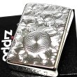 画像2: ZIPPO ライター アーマー グリッター8 ジッポ ホワイトニッケル 両面加工 重厚 銀 NC彫刻 かっこいい シルバー ダイヤカット おしゃれ メンズ ギフト プレゼント (2)