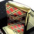 画像6: ZIPPO ダイアモンドパターン ジッポ ライター ゴールド＆レッド 金タンク 赤 両面加工 彫刻 かっこいい おしゃれ メンズ ギフト プレゼント (6)