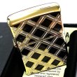 画像6: ZIPPO ライター ダイアモンドパターン ゴールド＆ブラック ジッポ 金タンク 両面加工 黒 エッチング彫刻 かっこいい おしゃれ メンズ ギフト プレゼント (6)