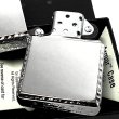 画像8: ZIPPO ライター アーマー 鏡面プラチナシルバー ジッポ サイドアラベスク リューター加工 ギフト シンプル かっこいい 重厚 おしゃれ メンズ プレゼント (8)