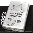 画像2: ZIPPO 可愛い Let’s play together CAT 猫 ジッポ ライター シルバー おしゃれ ネコ 銀 かわいい 女性 レディース メンズ ギフト プレゼント (2)