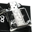 画像4: ZIPPO かっこいい アラベスク＆黒大理石 ジッポ ライター Marble＆Engrave シルバー＆ブラック 彫刻 両面加工 黒銀 おしゃれ メンズ ギフト プレゼント (4)