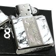 画像4: ZIPPO アラベスク＆大理石 ジッポ ライター Marble＆Engrave シルバー ホワイト 彫刻 両面加工 白銀 かっこいい おしゃれ メンズ ギフト プレゼント (4)