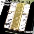 画像6: ZIPPO ライター アラベスク＆大理石 ジッポ おしゃれ Marble＆Engrave 金タンク ゴールド ホワイト 彫刻 両面加工 白金 かっこいい メンズ ギフト プレゼント (6)