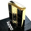 画像5: ZIPPO ライター アラベスク＆黒大理石 Marble＆Engrave 金タンク ゴールド＆ブラック ジッポ 彫刻 両面加工 黒金 かっこいい おしゃれ メンズ ギフト プレゼント (5)