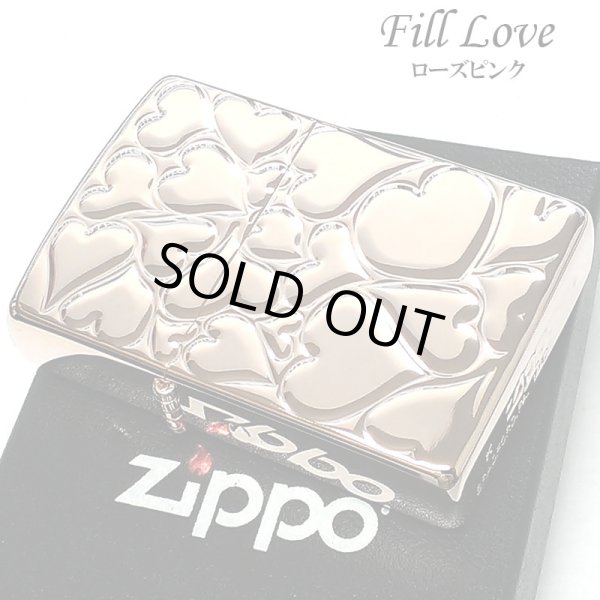 画像1: ZIPPO ライター ハート FILL LOVE ジッポ ローズピンク レディース かわいい ピンクゴールド おしゃれ 女性 プレゼント ギフト (1)