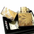 画像5: ZIPPO ライター ダイヤモンドカット スパイラル ジッポ K24 純金メッキ 彫刻 金タンク 両面加工 メンズ かっこいい ジッポー ギフト プレゼント (5)