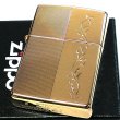 画像2: ZIPPO ライター 手彫り彫刻 金メッキ リーフ ジッポ 金タンク K24 ゴールド ハンドカット シンプル おしゃれ メンズ レディース ギフト プレゼント (2)