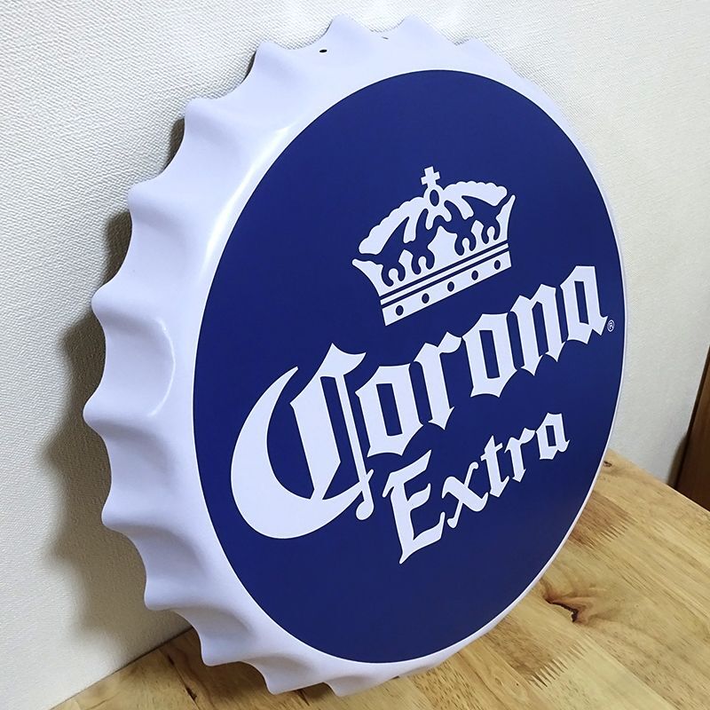 ブリキ看板 コロナ ボトルキャップメタルサイン Corona Extra アンティーク ロゴ ガレージ 壁飾り 正規ライセンス品 アメリカン 雑貨 インテリア おしゃれ 可愛い サーファー カフェ 店舗